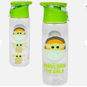 Star Wars The Mandalorian Grogu Flip-Top Water Bottle Clear